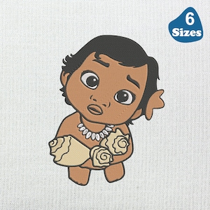 Baby Moana Embroidery Design, Moana Embroidery Designs, Baby Moana Machine Embroidery Designs,6 Sizes Machine Embroidery Designs