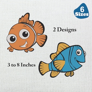 Nemo Embroidery Design - 6 designs instant download finding Nemo embroider, 6 Sizes