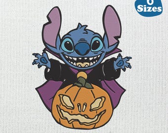 Pumpkin Devil Stitch Embroidery Design: Halloween Machine Embroidery (6 Sizes)