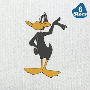 Daffy Duck Loony Tunes Machine Embroidery pattern. Digitized Embroidery, 6 Sizes Instant Download