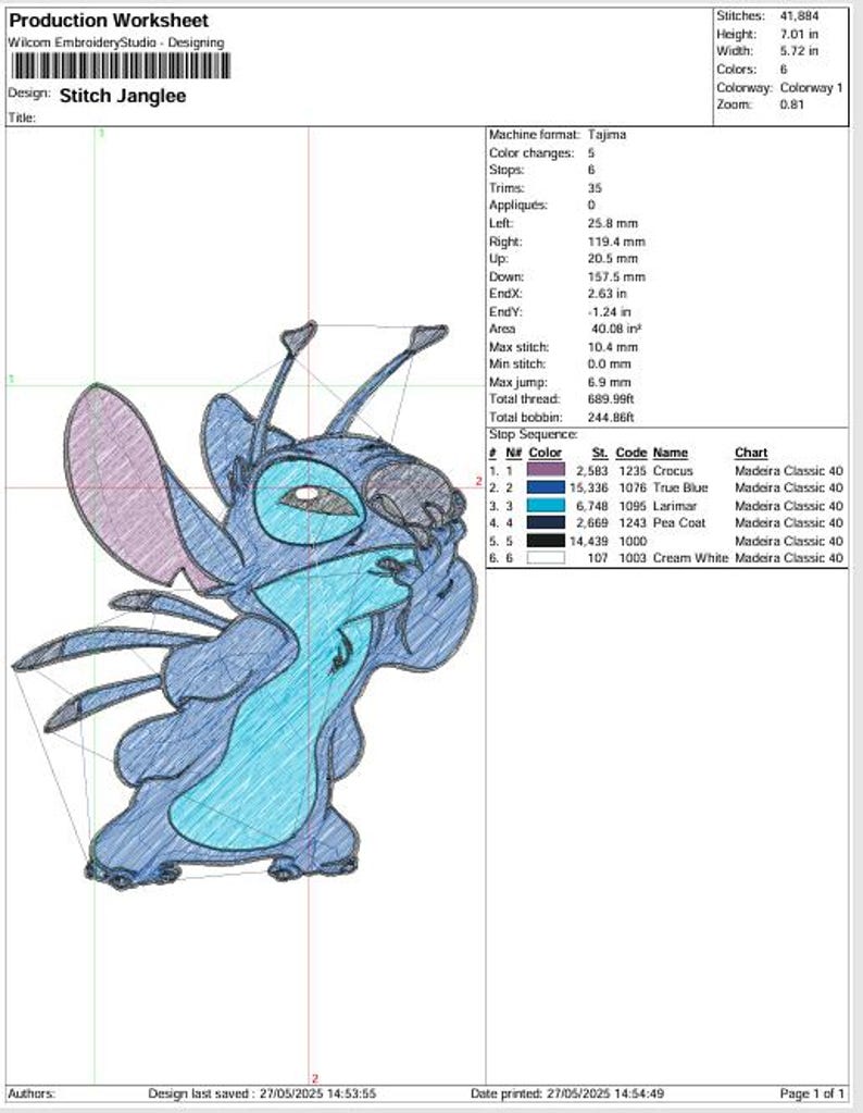 Stitch Blue Color Code Stitch Embroidery Design: Lilo Heart, 6 Sizes (digital Download) - Etsy