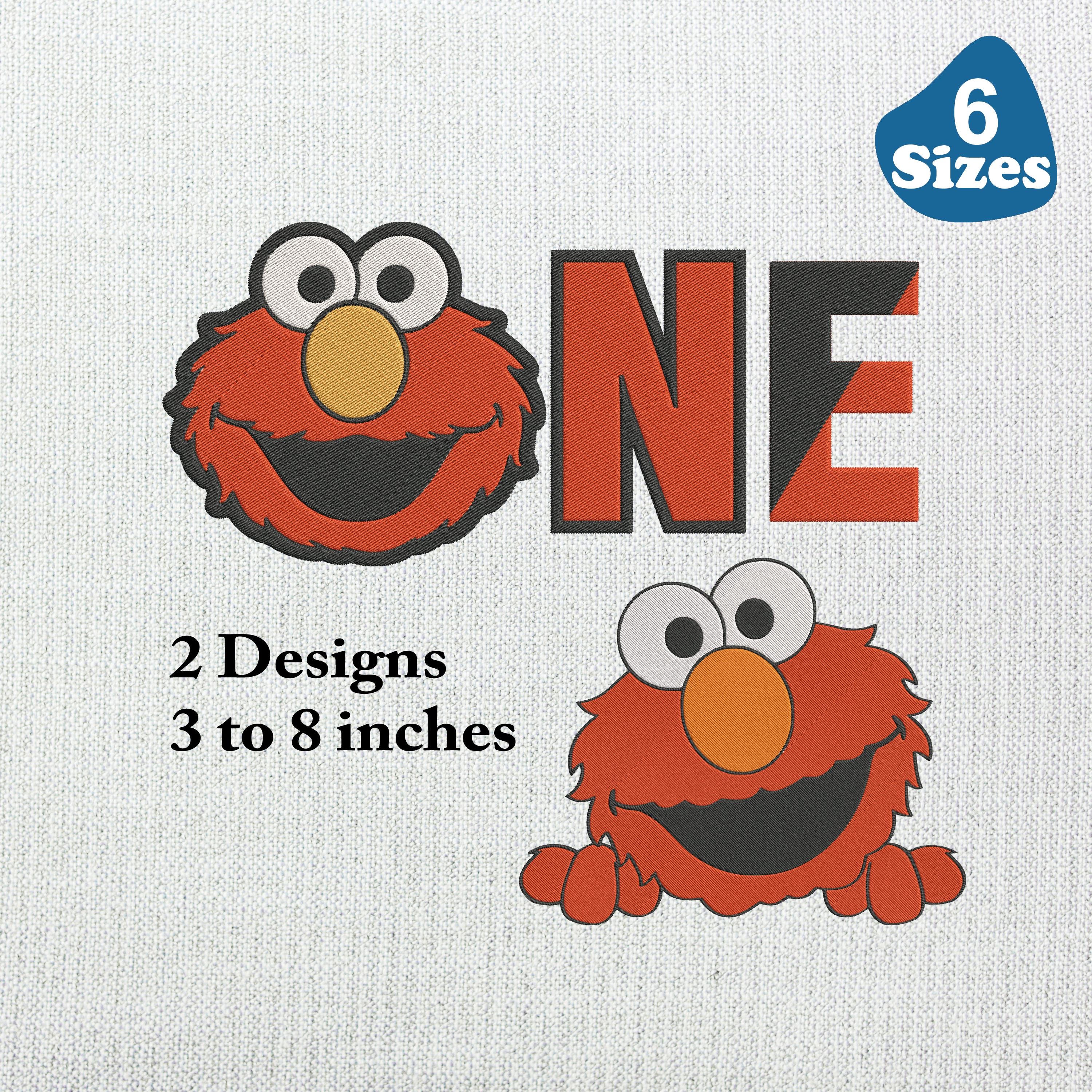 Elmo embroidery design, Multiple Sizes and Formats included.6 Sizes
