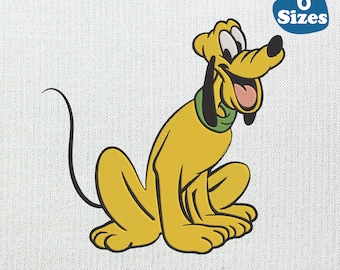 Pluto Dog Embroidery Design: 6 Sizes (Instant Download File)