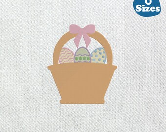 Easter Basket Eggs Embroidery Design – Spring Theme (6 Sizes)