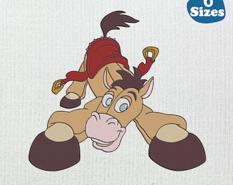 Bullseye Horse  Machine embroidery design file. Install download. Different 6 size