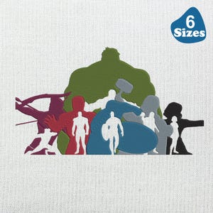 Hero&#39;s Assemble Machine Embroidery Design  Superhero Embroidery Files Instant Download , 6 Sizes