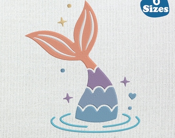 Mermaid Tail - Machine Embroidery Design - 6 Sizes,