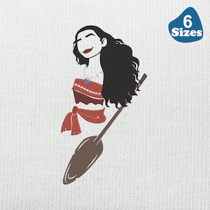 Princess Moana Machine Embroidery Design, , Princess Embroidery Designs, Princess Moana Embroidery Design,6 Sizes