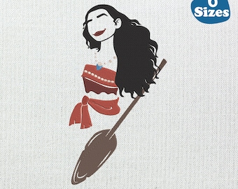 Princess Moana Embroidery Design: 6 Sizes (Digital Download)