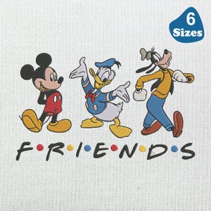 Mickey Friends machine embroidery design, Mouse embroidery design, 6 sizes, instant download