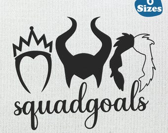 Bad Girls Embroidery Design: Horror Villains Squad Goals (6 Sizes) (Digital Download