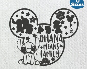 Ohana Means Family Embroidery Design: Stitch Pattern (Digital Download)