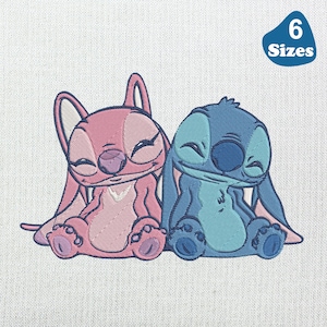 Lilo And Stitch Angel Embroidery Design, Stitch Embroidery Designs, Stitch And Angel Embroidery Designs, Stitch Embroidery Designs,6 Sizes