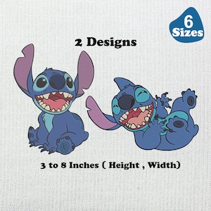 Stitch Laugh Embroidery Design – Cute Baby Stitch Digital File for Embroidery Machines, Perfect for Lilo & Stitch Fans! 6 Sizes
