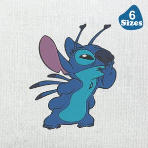 Steekborduurontwerp, Stitch Lilo-borduurmachinebestand, schattige baby Stitch Heart-borduurwerk, digitale borduurpatronen - 6 maten