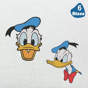 Donald Duck Face Machine Embroidery Design | Donald Duck EMB Digitizing | 6 Sizes Embroidery Pattern By Embroidery.