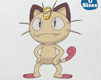 Meowth Pokemon Embroidery Design, 6 Sizes (Instant Download)