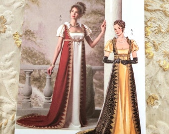 Uncut Butterick 4890 | Misses' Dress Costume Pattern Empress Josephine | Sizes 6 8 10 12 | Sewing Pattern