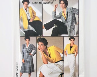 Uncut Simplicity 7271 Misses' Go Everywhere Skirt Pants Blouse And Unlined Loose-Fitting Jacket, Size 10 Bust 32.5, Sewing Pattern
