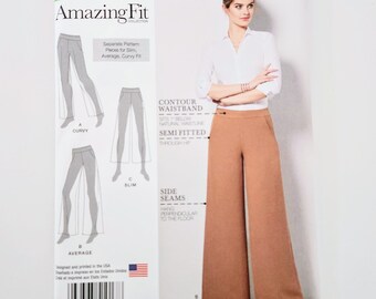 Uncut Simplicity 1017 Misses' Pants With Leg Width Variations For Slim, Average And Curvy Fit, Sizes 6 8 10 12 14, Sewing Pattern
