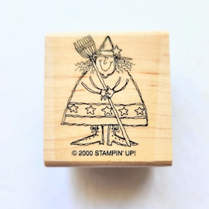 Unused Halloween Witch by Stampin' Up Rubber Stamp, Wood Mounted Rubber Stamp, Scrapbooking, Halloween Crafts, Card Making, Craft Supply
