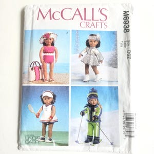 Uncut McCall's Crafts 6938, 18" Doll Clothes, Sports Doll Clothing, Sewing Pattern