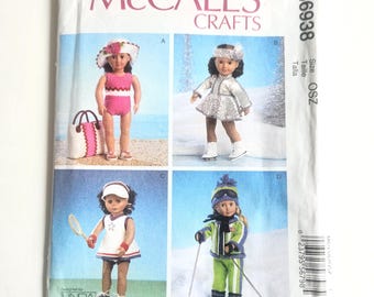 Uncut McCall's Crafts 6938, 18" Doll Clothes, Sports Doll Clothing, Sewing Pattern