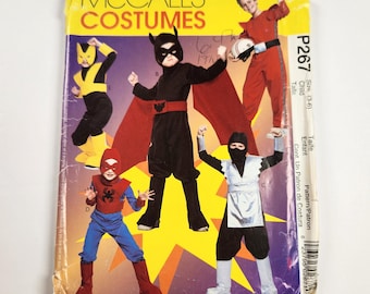 Uncut McCall's 3329/P267 Children's Superhero Costumes Sewing Pattern, Size 3-6