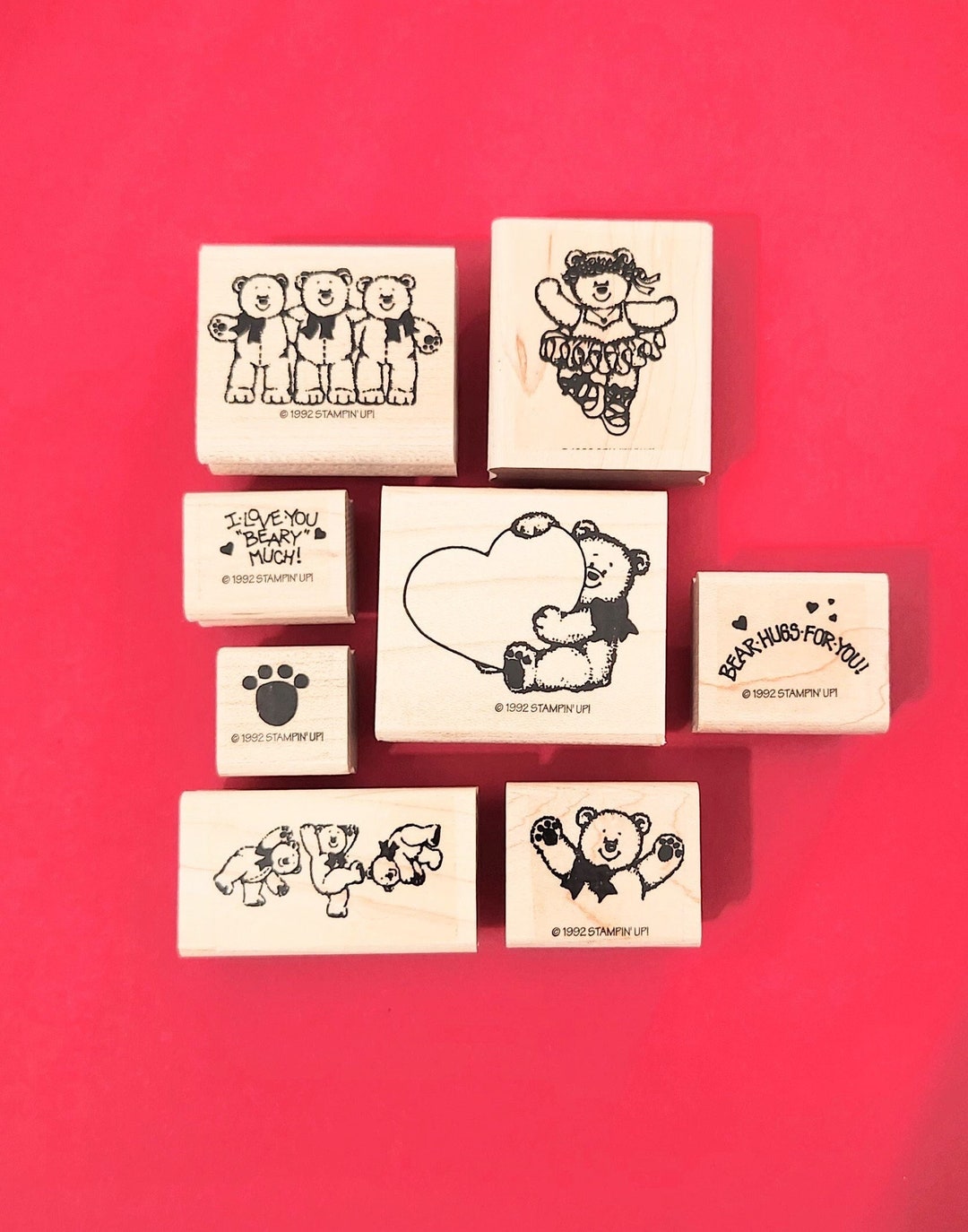 Bear Hugs Stamp Set Stampin up Wood Mounted Rubber Stamp Retired ...