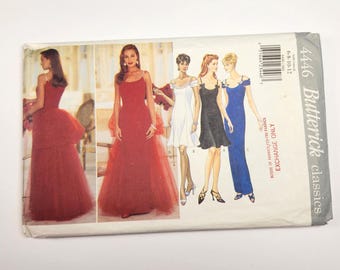 90s Butterick 4446 Lined Dress Sewing Pattern, Bridesmaid Formal Sizes 6-12