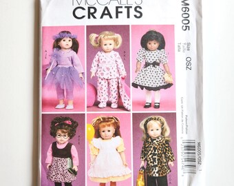 Uncut McCall's Crafts 6005 18" Doll Clothes, One Size Sewing Pattern