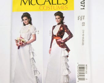 McCall's 7071 Misses' Jacket, Blouse And Skirt Victorian Era Costume Sewing Pattern, Sizes 14-22, (Uncut)