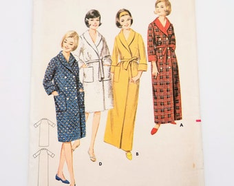 Uncut 60's Butterick 3256 Misses' Robe Wardrobe In Two Lengths, Double Breasted Buttoning, Size 12 Bust 32, Vintage Sewing Pattern