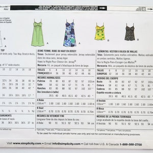 Uncut Simplicity 2969 Misses' Knit Sun Dress Or Top, Spaghetti Straps, Slip Dress, Sizes 6 8 10 12 14 16 18, It's So Easy Sewing Pattern image 2