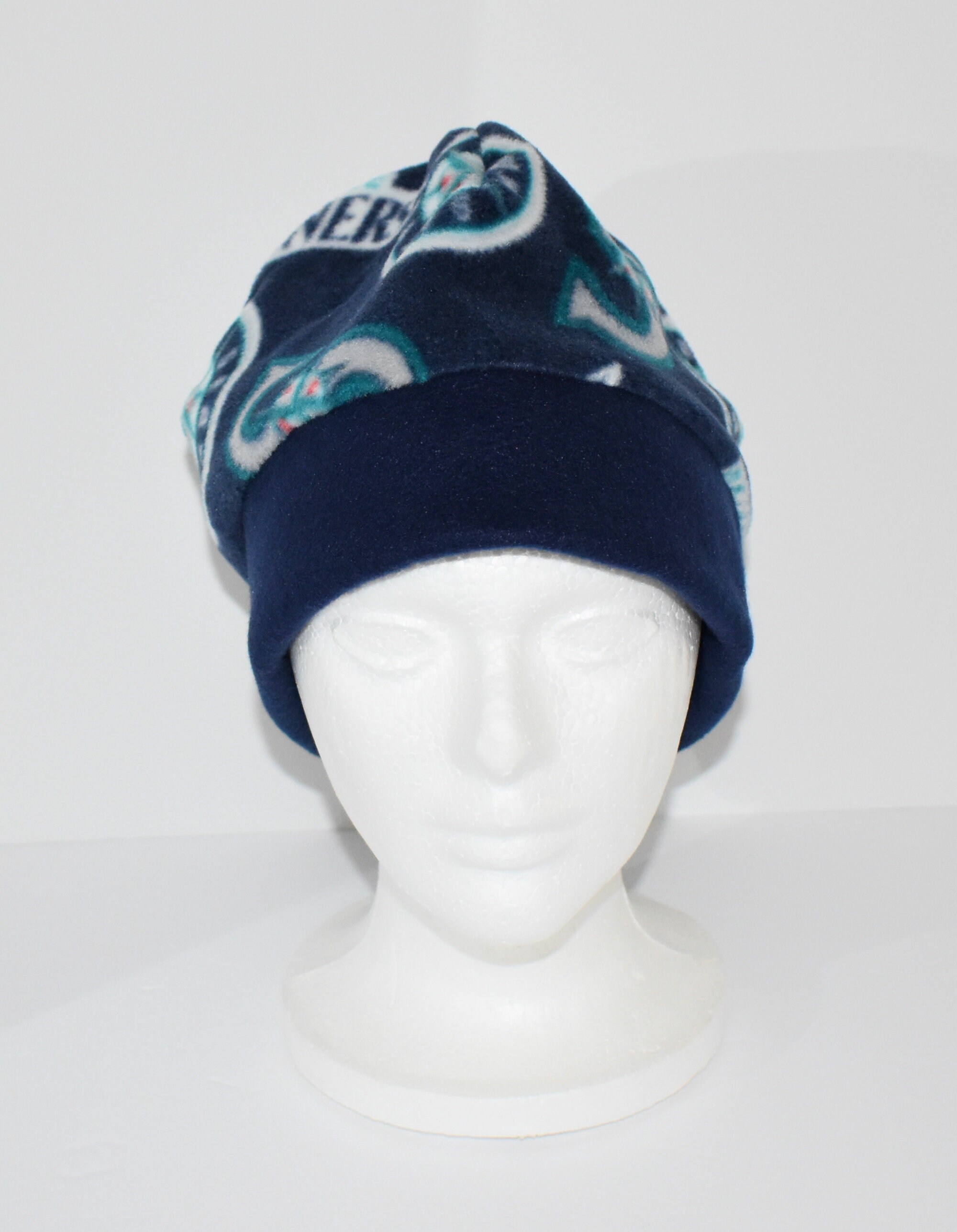 Seattle Mariners Fleece Beanie Hat With Navy Blue Double Band Etsy