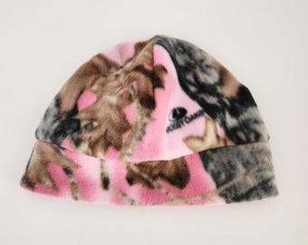 Pink Mossy Oak Camouflage Fleece Beanie, Extra Warmth Band