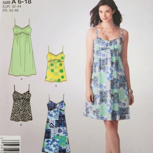 Uncut Simplicity 2969 Misses' Knit Sun Dress Or Top, Spaghetti Straps, Slip Dress, Sizes 6 8 10 12 14 16 18, It's So Easy Sewing Pattern image 6