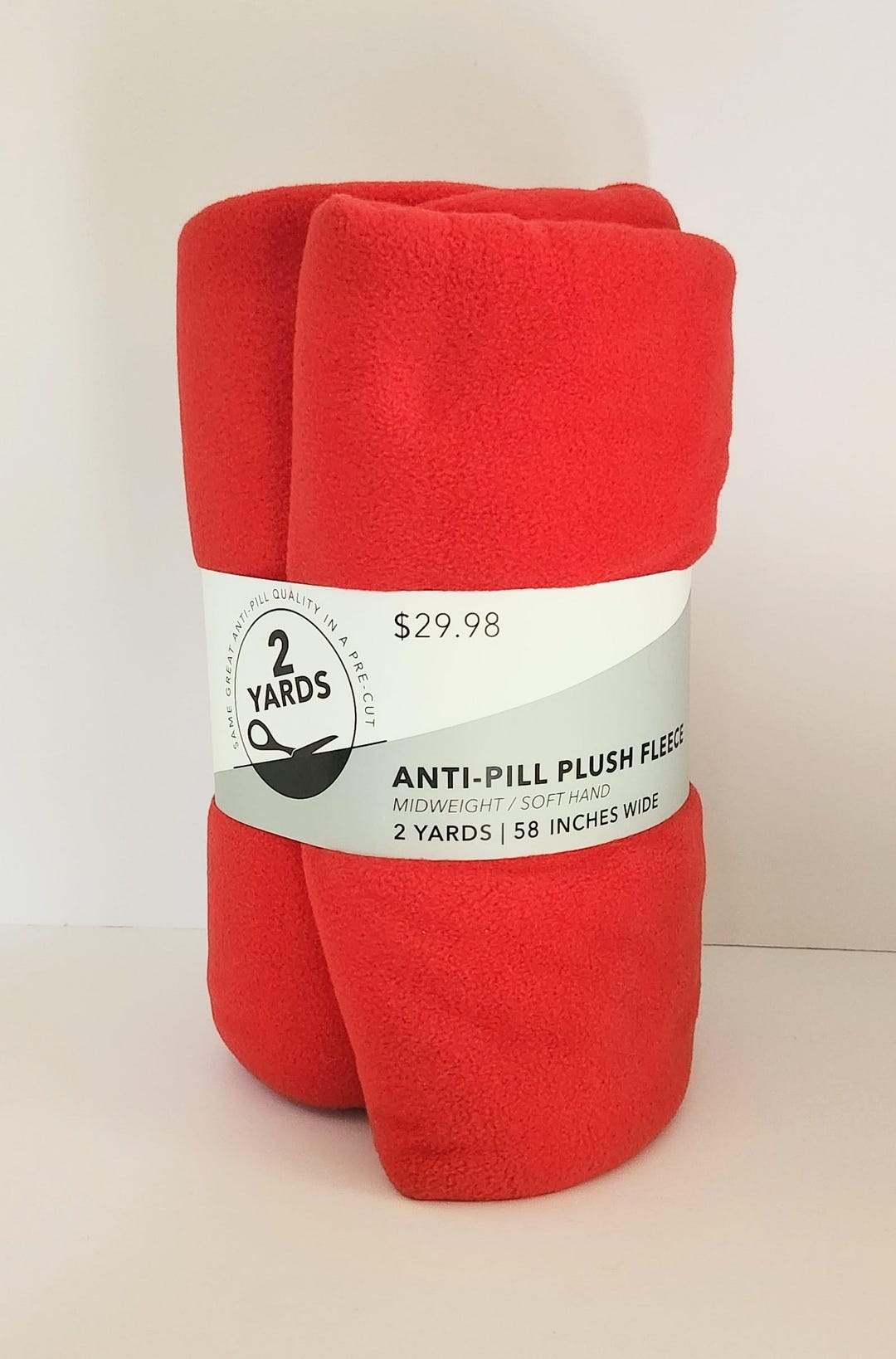 Red Solid Anti-pill Plush Fleece Pre-cut Yards 58 Inches Wide