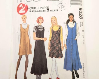 Uncut McCall's 9028 Misses 2 Hour Jumper In Two Lengths And Top, Top With Stretch Knits, Sizes 10 12 14, Sewing Pattern