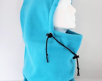 Turquoise Fleece Balaclava Hat, Winter Hat, Gift For Her, Gift For Him, Women's Gift, Neck Gaiter, Unisex Gift, Unique Gift,  Neck Warmer