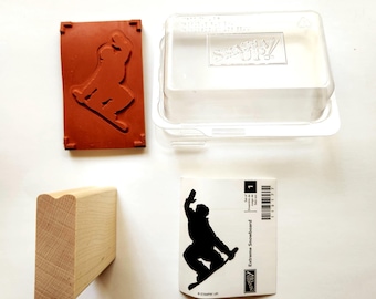Extreme Snowboard Stampin Up: New Unused Ready To Assemble Wood Mounted Rubber Stamp, Cardmaking, Scrapbooking