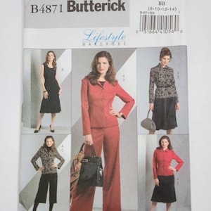 Uncut Butterick 4871 Misses Jacket, Dress And Pants, Lifestyle Wardrobe, Sizes 8 10 12 14, Sewing Pattern, Women&#39;s Pattern, Sewing Supplies