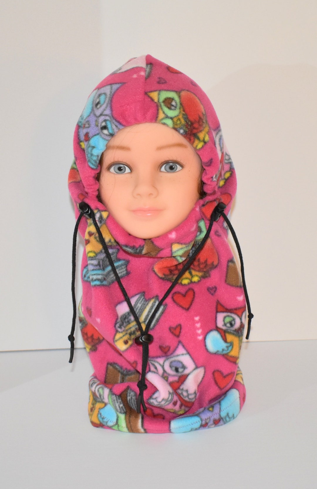 Kids Pink Balaclava Fleece Hat Gift for Girl Gift for Boy Etsy