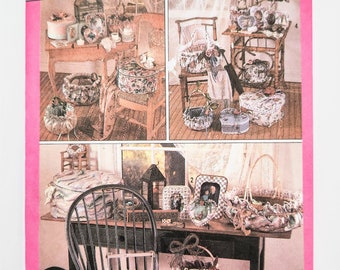 Uncut Simplicity Crafts 9471, Pattern Instructions for Covering Picture Frames, Baskets & Band Boxes, DIY Home Decor, Vintage Sewing Pattern