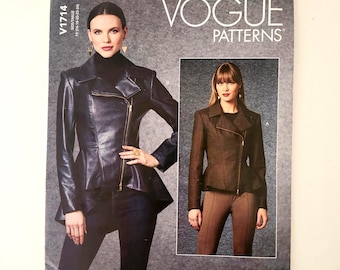 Vogue V1714 Peplum Jacket Sewing Pattern, Uncut, Sizes 16-24