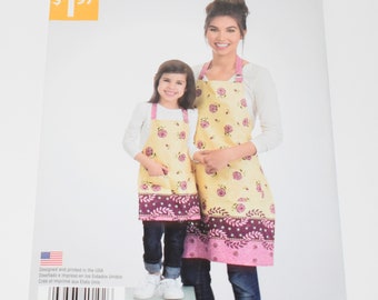 Uncut Simplicity 8207, W0192 Misses' And Child's Aprons, Sizes For Both S M L, It's So Easy, Sewing Pattern, Apron Pattern,  Sewing Supplies