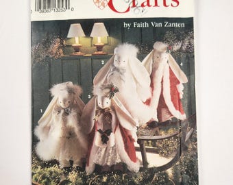 Vintage Simplicity Crafts 8101, Sewing Pattern, Stuffed Bunnies & Holiday Clothes, Faith Van Zanten