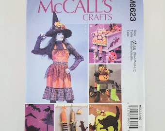 McCall's Halloween Sewing Pattern 6623, Apron, Decor, Sizes S-L