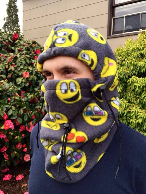 Emoticon Balaclava Fleece Hat Emoji Gifts For Her Gifts Etsy