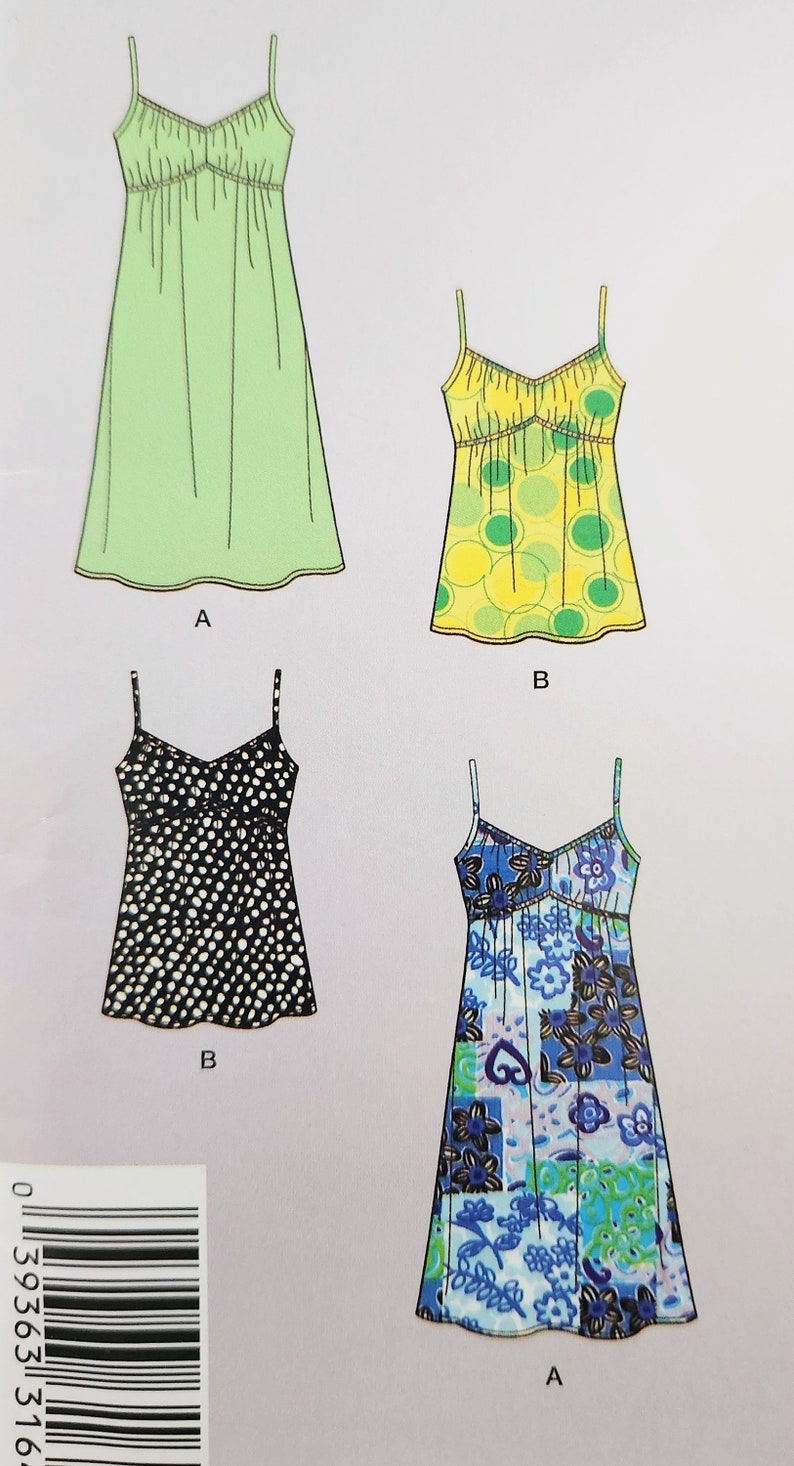 Uncut Simplicity 2969 Misses' Knit Sun Dress Or Top, Spaghetti Straps, Slip Dress, Sizes 6 8 10 12 14 16 18, It's So Easy Sewing Pattern image 4